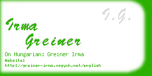irma greiner business card